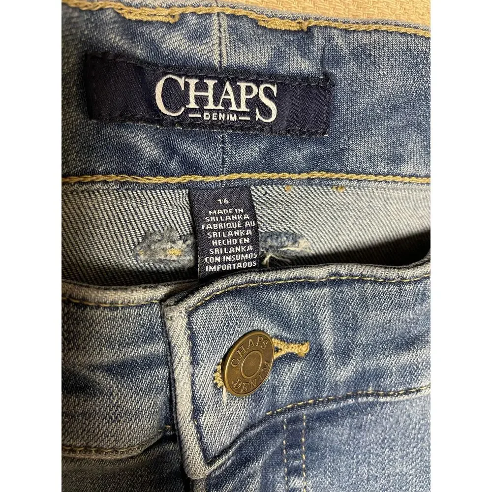Chaps Denim Wide Leg Trouser style Cropped jeans, Soft Silky Stretch, Ladies 16‎